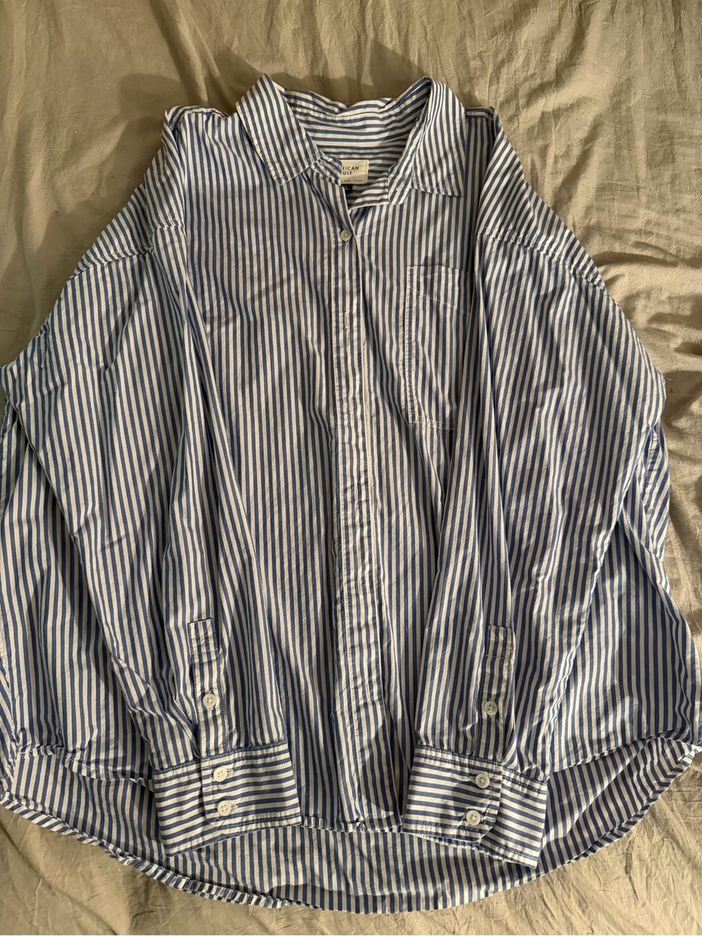 Classic Blue & White Striped Button-Up Shirt
